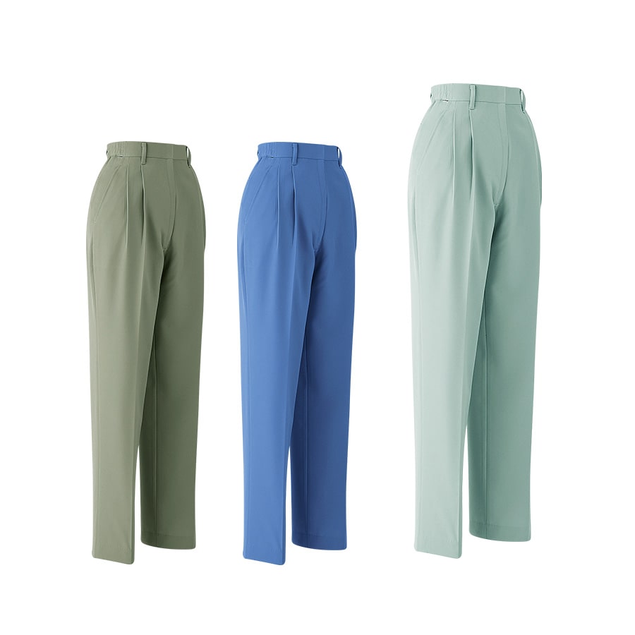 レディースパンツ(ツータック脇シャーリング) E8530 | WORKWEAR