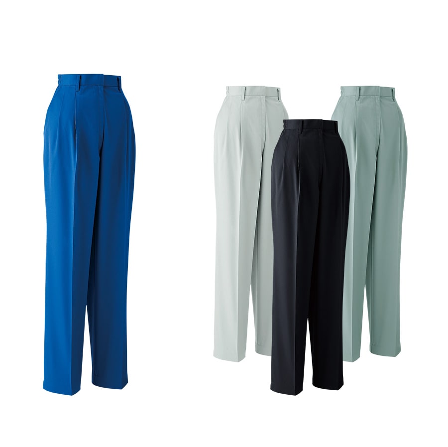 ASAHICHO レディスパンツ(ツータック) 春夏用 E7307 4 オリーブ LL ASAHICHO レディスパンツ(ツータック) 春夏用 E7307 4 オリーブ LL