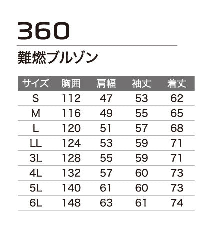 難燃ブルゾン 360