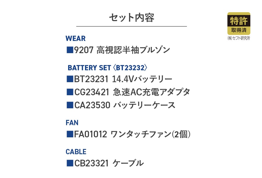 フルセット】空調服®ターボモード搭載14.4Vスターターキット+空調服高