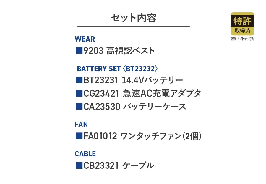 フルセット】空調服®ターボモード搭載14.4Vスターターキット+空調服高