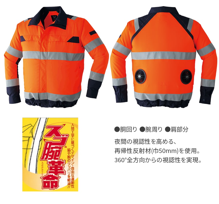 空調服®18Vスターターキット+空調服®高視認長袖ブルゾン SK23011+9204