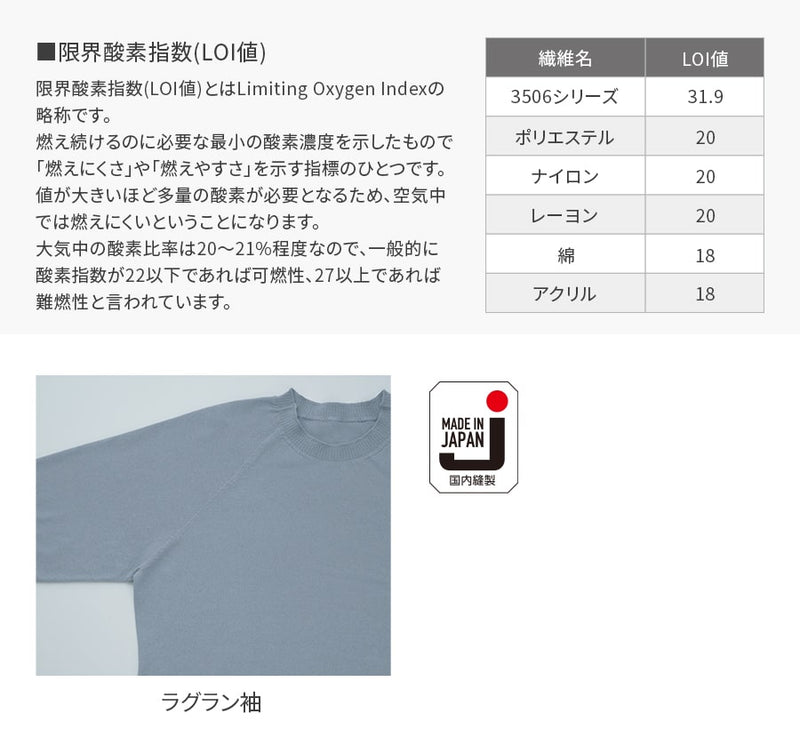 難燃長袖Tシャツ 3507
